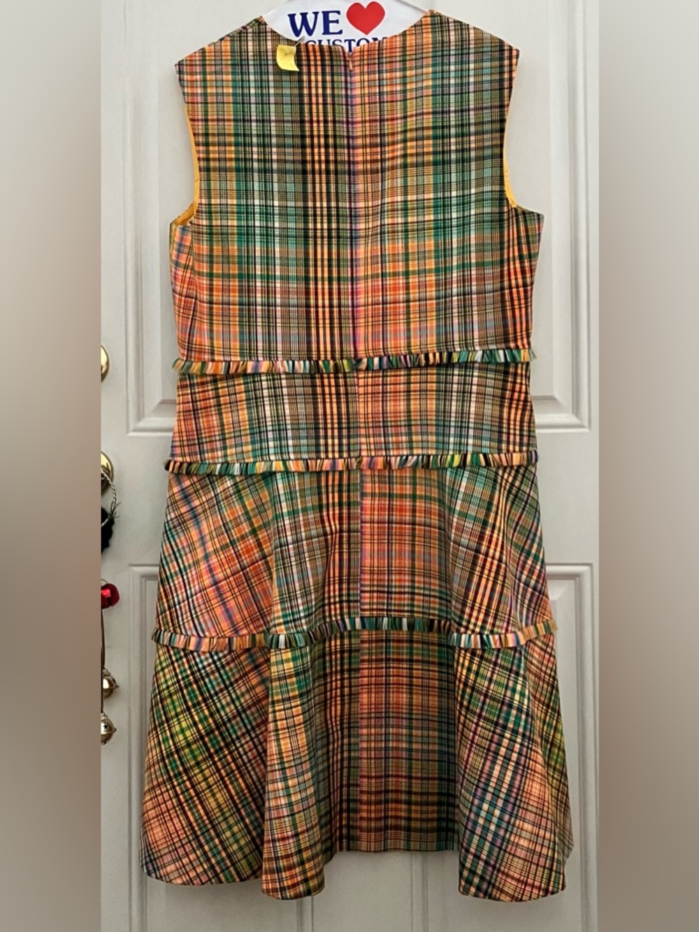 Lela Rose Handloomed Plaid Fringe Trim Fit & Flare Dress, Size 16 (1390) EUC - Picture 3 of 16